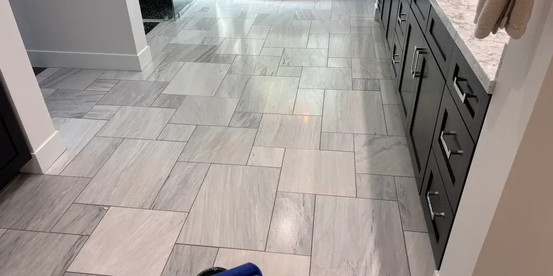 Natural stone surface after cleaning and sealing